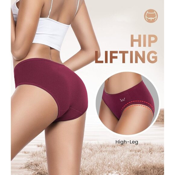 Women's Cotton Hi-Cut Underwear Pack Soft Breathable Stretch Regular Plus - Picture 6 of 6